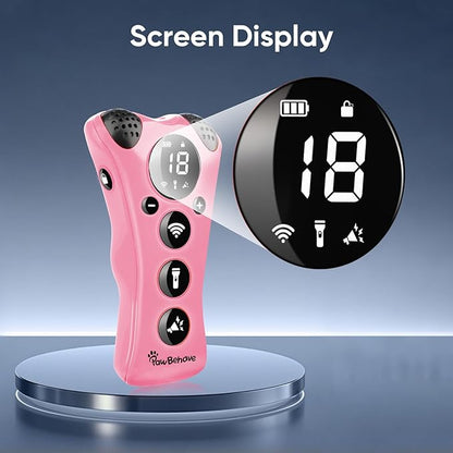 PawBehave Ultrasonic Dog Bark Deterrent Device –10-Level Adjustable Anti Barking Trainer with Flashlight, Strobe, E-Clicker(18 Whistle Sounds)–No Shock, Collar-Free Dog Behavior Correction Devices
