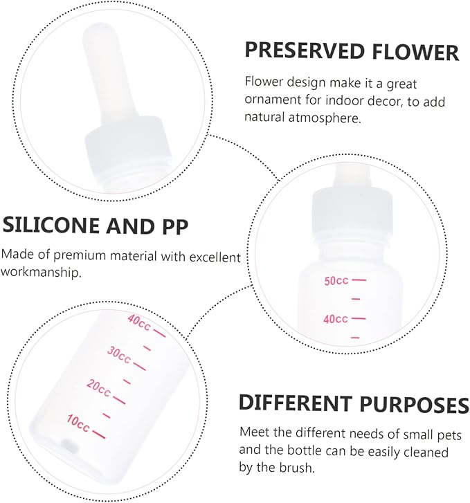 SUPVOX 5sets Pet Nursing Bottles for Puppies and Kittens Milk Bottle with Scale Easy to Clean Reusable Feeding Supplies for Newborn Pets