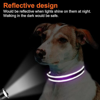 Joytale Reflective Dog Collar, Soft Neoprene Padded, Metal D-Ring, Nylon Pet Collar Adjustable for Extra Large Dogs, Purple, XL