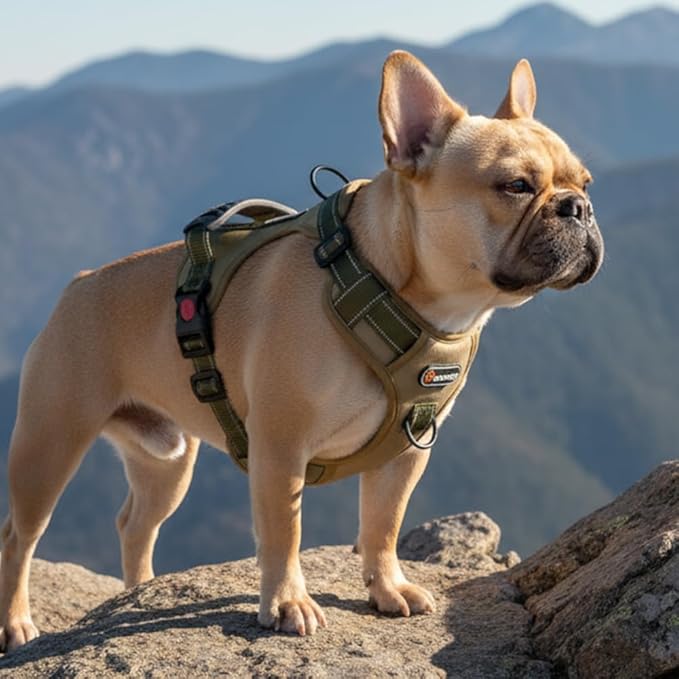 Tactical Dog Harness and Leash Set, No-Pull Adjustable Puppy Vest Collar with Handle, Dual Leash Clips, Reflective Oxford Chest Harnesses with Leashes for Small Dogs Pulling Support S Size