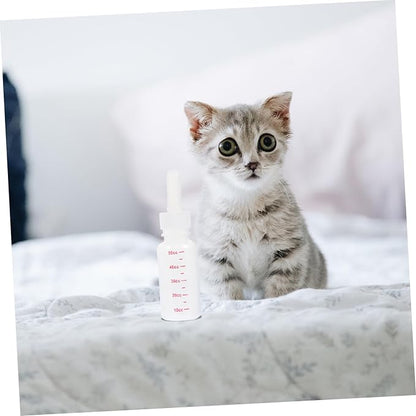 3Pcs PET Feeding Bottles for Small Animals Portable Plastic Milk Bottle Set Flow Nipples for Kittens Puppies and Small Pets