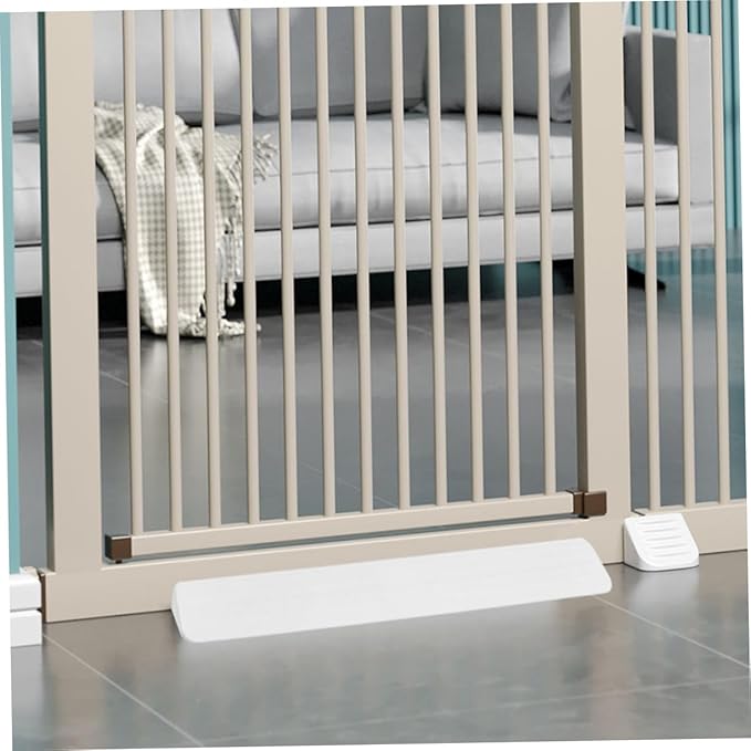 BESPORTBLE 2Pcs Gate Support Feet Slip Floor Transition Strip for Doorway Ramps Durable Guardrail Holder for Stairways Pet Fences Easy Installation White
