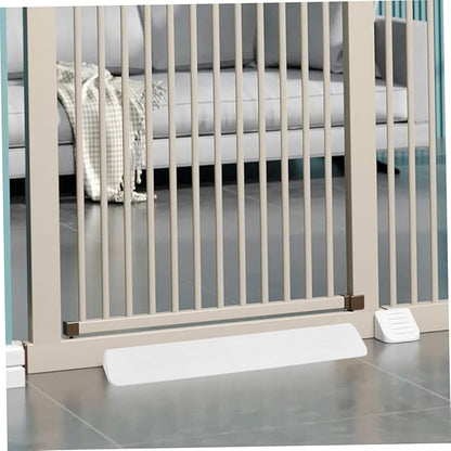 BESPORTBLE 2Pcs Gate Support Feet Slip Floor Transition Strip for Doorway Ramps Durable Guardrail Holder for Stairways Pet Fences Easy Installation White
