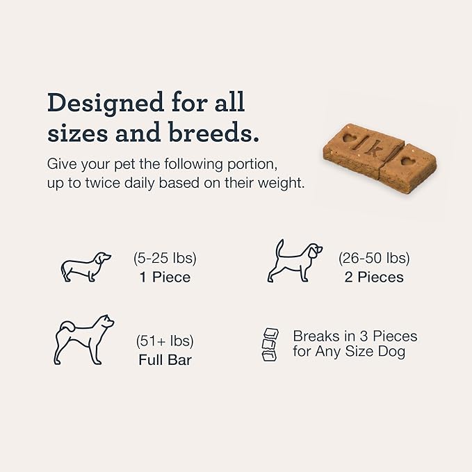 Kradle Bliss Bars for Dogs - Peanut Butter Flavored Calming - GABA L-Theanine - On The Go Packaging - Supports a Calm Demeanor - 12 Bars