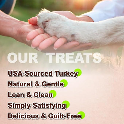 A Freschi srl Turkey Tendons for Dogs, USA-Sourced, Healthy Dog Treats, Rawhide-Free Puppy Chews, All Natural, Hypoallergenic Dog Treats, Turkey Tendon Wrapped Chicken Stick, 3.5 oz Pack