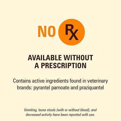 Worm X Plus 7 Way De-Wormer Chewables for Dogs - Tablets for Small Dogs & Puppies (6-25 lbs) (pyrantel pamoate/praziquantel), 2 Count