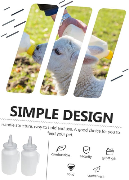 Happyyami 2pcs Calf Feeding Bottle Nursing Feeder for Newborn Livestock Portable and Easy Calves and