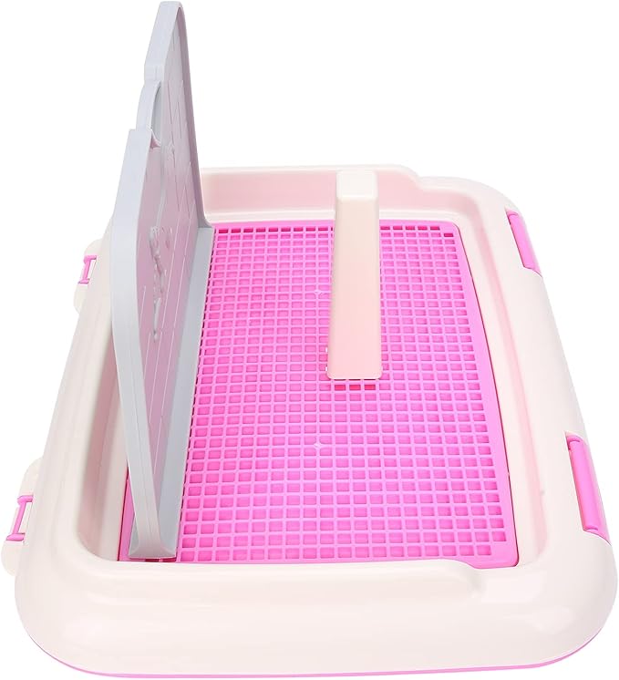 TITA-DONG Puppy Training Toilet Tray, Cat Potty Fence, Dog Scheduled Urination Pad Holder for Small and Medium Dogs (Pink)