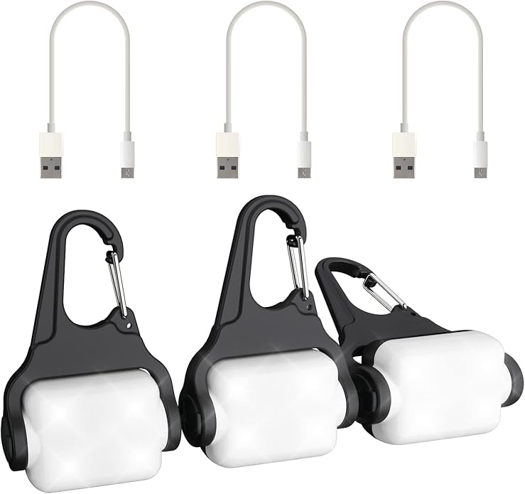 Dog Lights for Night Walking, Clip on Dog Collar Light - 3 Modes, USB-C Rechargeable, IP65 Waterproof, LED Safety Light for Running, Camping, Climbing, Bike