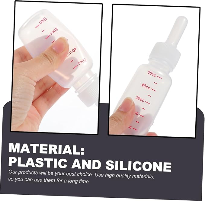 SUPVOX 3Pcs Small PET Nursing Bottles Portable Milk Bottle for Rabbits Puppies Kittens Scale Nurser Feeding Set