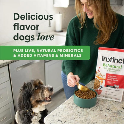 Instinct BeNatural, Natural Dry Dog Food, Raw Coated Kibble, Whole Grain - Real Beef & Barley, 25 lb. Bag