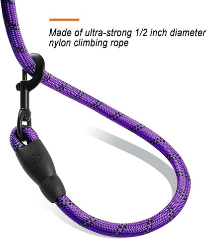 BARKBAY Dog Leashes for Large Dogs Heavy Duty Dog Leash 4/5/6 FT with Comfortable Padded Handle and Highly Reflective Threads for Medium Large Dogs Walking Training Running (5FT-1/2'',Purple)