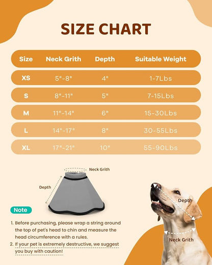 MIDOG Dog Cone Collar After Surgery, Soft Dog Cone Alternative to Stop Licking,Adjustable Elizabethan Recovery Cones