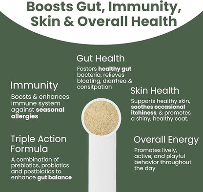 Dog Probiotic Powder for Digestive Support | 5 Billion CFU | Gut Health & Immunity Support | Mix-in Powder | 60g | Unflavoured (60g)