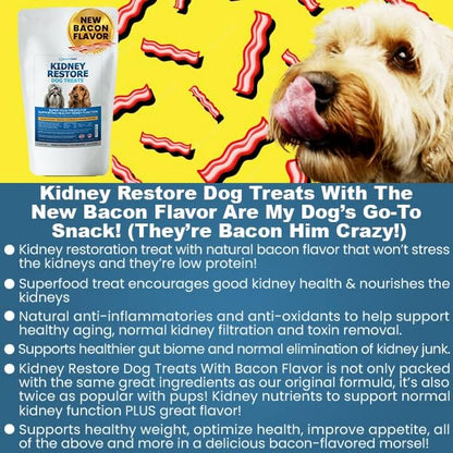 Kidney Restore Bacon Flavor Dog Treats: Low Protein Treats for Dogs, Kidney Function for Dogs, Renal Friendly Low Protein