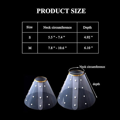 WishLotus Cat Cone Recovery - Soft, Comfortable & Adjustable Elizabethan Collar, Anti-Bite/Lick E-Collar for Small Medium Dog, Rabbit (M, White)