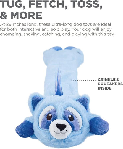 Outward Hound Longidudes Raccoon Plush & Squeaky Dog Tug Toy