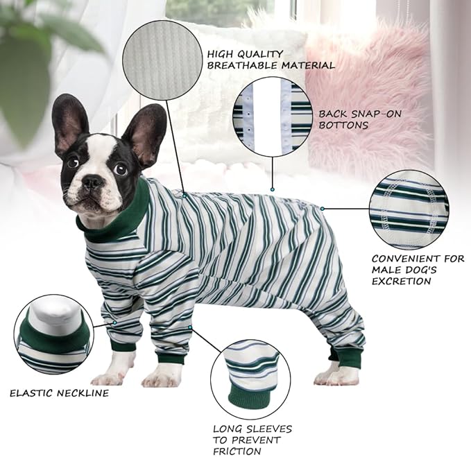 FEimaX Dog Recovery Suit After Surgery, Pet Abdominal Wounds Post Surgical Shirt for Dogs Cats, Puppy Spay Neuter Prevent Licking Onesie Alternative Bandages E-Collar & Cone