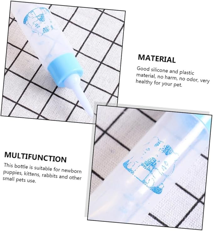 Toyvian 2pcs Small PET Nursing Bottles Hamster Milk Feeder for Puppies and Small Animals Easy to Clean Feeding Bottle Nipple