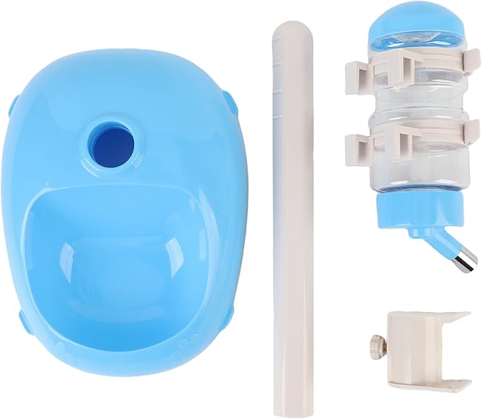 Zopsc Pet Adjustable Height Standing Water Dispenser for Puppies, Smart Feeder for Dogs and Cats, Easy to Clean Bowl for Healthy Pets (Blue)