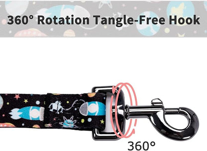 Ihoming Dog Collar and Leash Set for Daily Outdoor Walking Running Training, Space Design for Large Boys Girls Dogs Cats Pets, L-Up to 80LBS