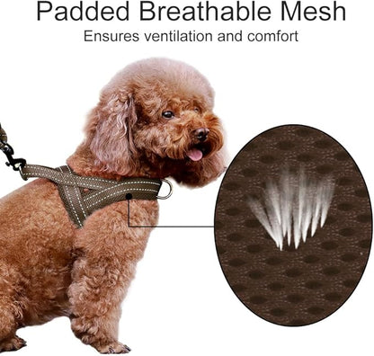 Plutus Pet No Pull Dog Harness with Breathable Mesh Padded, Adjustable Reflective Escape Proof Dog Harness, Quick Fit Dog Vest Harness for Small Medium Large Dogs(XL, Chocolate)