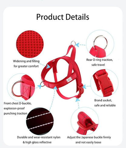 Moonpet Personalized Custom Customized No Pull Dog Harness with Name and Phone Number Plate/Adjustable Reflective Escape Proof Quick Fit Dog Vest Harness for Puppy X-Small Small Medium Large Dogs