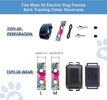 Rhea Rose 3/4 Inch Replacement Collar Strap Shock Collar with 2 Holes, Compatible with Nearly All Brands and Models of Underground Electric Dog Fences and Training Collars, Pink Camo