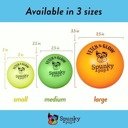 Spunky pup Fetch & Glow Ball Medium, (Assorted)