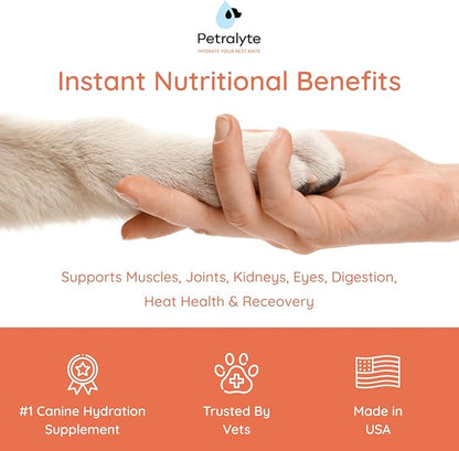 Petralyte Dog Electrolytes and Joint Supplement | Hydration Support for Dogs w/Glucosamine, Chondroitin & More | Electrolytes for Dogs with Prebiotics | for Chicken Lovers | 32 Packets
