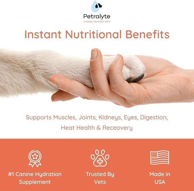 Petralyte Dog Electrolytes and Joint Supplement | Hydration Support for Dogs w/Glucosamine, Chondroitin & More | Electrolytes for Dogs with Prebiotics | for Chicken Lovers | 16 Packets