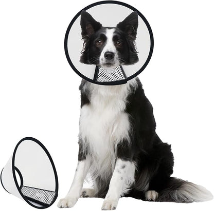 Dog Cone After Surgery, Adjustable Pet Recovery Collar for Dogs and Cats, Plastic Elizabethan Neck E-Collar Stop Licking Wounds (XXL)