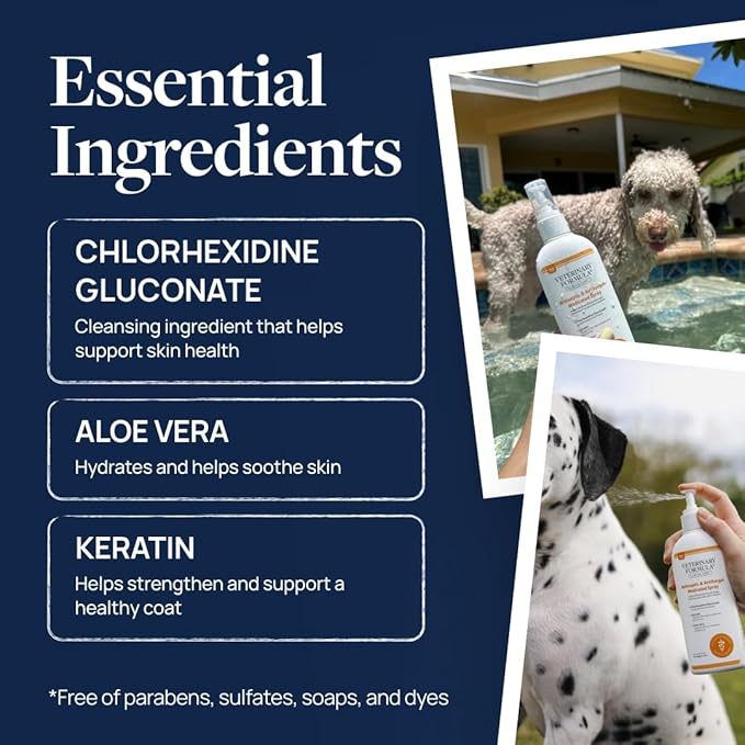 Veterinary Formula Clinical Care Antiseptic and Antifungal Spray for Dogs and Cats - Helps Alleviate Scaly, Greasy, or Red Skin and Supports Skin Prone to Odor Causing Buildup - Pack of 2, 8 oz Each