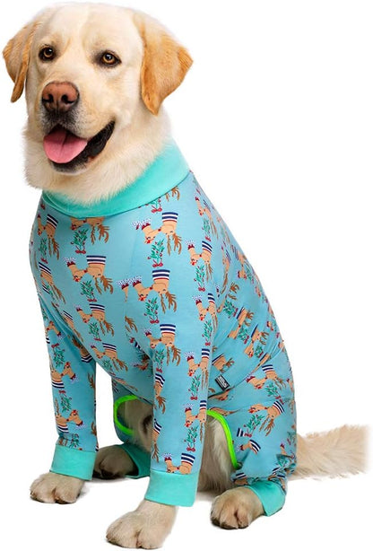 Christmas Surgery Recovery Suit female male for Dogs After Surgery Medium Large Dogs Onesie,Lightweight Dog recovery suit for Shedding Prevent Licking Surgical Wound,Dog Pajamas Pjs ,Full Belly