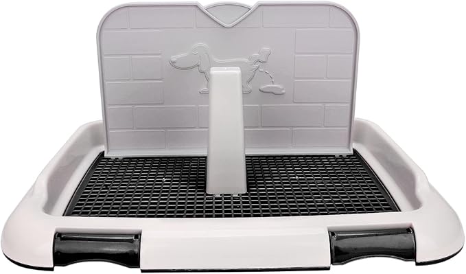 Generic Dog Toilet Pad, Dog Potty Tray with Simulated Wall for Small Dogs and Puppies Under 15 Pounds, Black