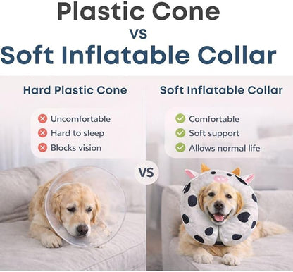 Soft Inflatable Dog Recovery Collar for Medium & Large Dogs – Cone Alternative After Surgery – Moccamocs