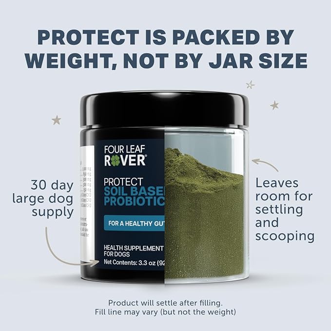 Protect - Probiotics for Dogs - Veterinarian Formulated - with Natural Prebiotics and Antioxidants - Detoxification & Gut Health - 60 Day Large Dog Supply