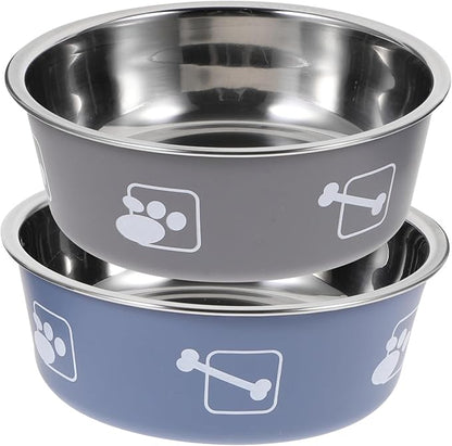 TOYANDONA 2pcs Dog Feeder Water Bowl Portable Stainless Steel Pet Bowl for Easy Cleaning