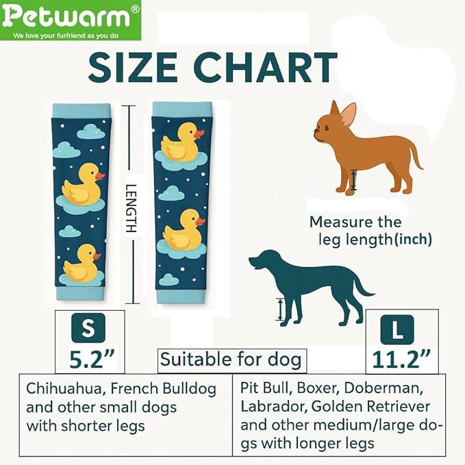 PetWarm Dog Recovery Sleeve 4pcs Set, Dog Leg Sleeve, Ideal for Comfort and Support During Pet Recovery, Suitable for Active or Support Recoverying Pet Use, Green, S
