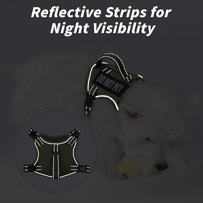 Tactical Dog Harness for Small Dog - Reflective Puppy Pet Vest No Pull Military Service Dog Vest with Vertical Handle XS Dog Harness for Outdoor Training