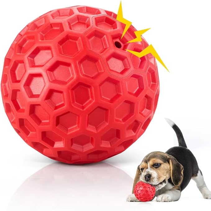 Indestructible Squeaky Dog Balls Puppy Toys, Interactive Dog Toys for Small Dogs, Puppy Chew Toys for Teething and Relax, Dog Chew Toy Balls Small Dog Toys for Small Breed, Outdoor Dog Toys
