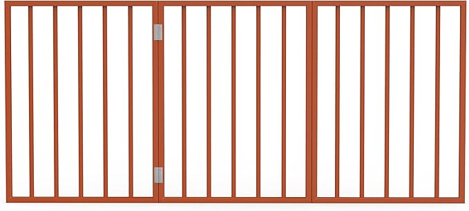 PETMAKER Pet Gate – Dog Gate for Doorways, Stairs or House – Freestanding, Folding, Accordion Style, Wooden Indoor Dog Fence (24-Inch, Mahogany)