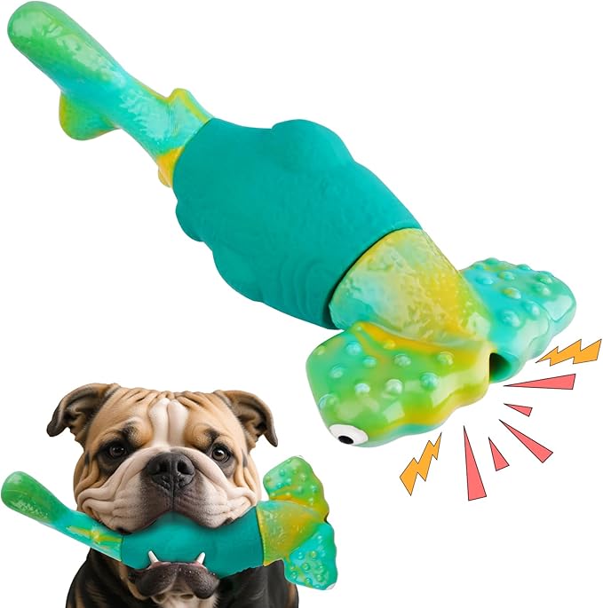 BIKIISEN Dog Toys for Aggressive Chewers, Interactive Dog Chew Toys for Large Dogs, Squeaky Chew Toys to Keep Them Busy, Tough Toys for Medium/Large Breed (Green)