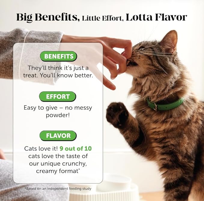 Cat Probiotics Gut + Immune Health Chews – Crunchy & Creamy Cat Treats for Digestive Health, Gut Flora & Constipation Relief – Supports Immunity, Regularity, & Healthy Digestion, 90-Day Supply Chicken