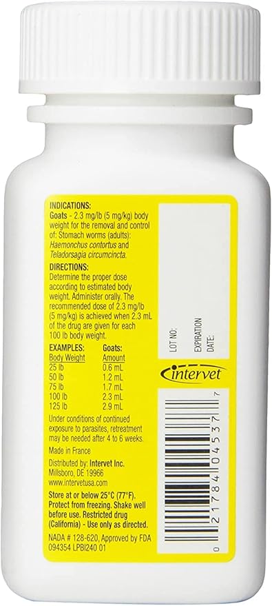 Safeguard Goat Wormer 125 mL 4 Pack