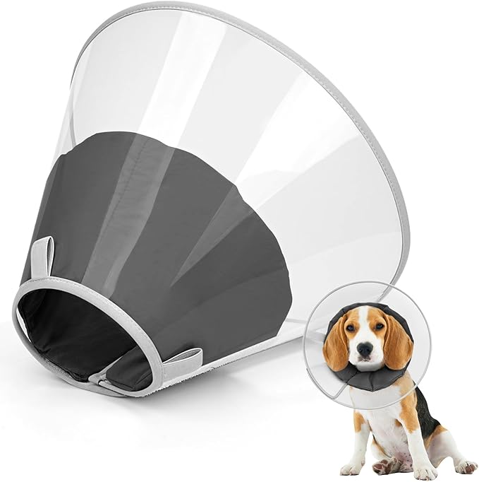 Dog Cone Collar for Recovery: Soft Elizabethan Collar Alternative to Stop Licking, Adjustable Pet Cone for Large, Medium, Small Dogs, for Surgery, Spay, Injury, Skin Treatment