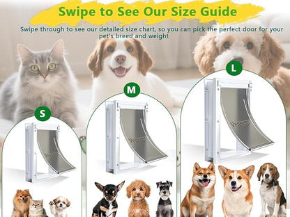 Large Dog Door Doggy Door Easy Install - Wood & PVC Doors & Walls，Doggie Free Movement &Strong Magnetic Auto-Close & Sliding Lock,Telescoping Frame,10 1/8" x 15 3/4" for Large Dogs Up to 100 lb