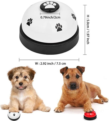 SlowTon Dog Doorbells, 2 Pack Metal Bell Dog Training with Non Skid Rubber Bottoms Dog Door Bell for Potty Training Clear Ring Pet Tool Communication Device for Small Dogs Cats (White+White)