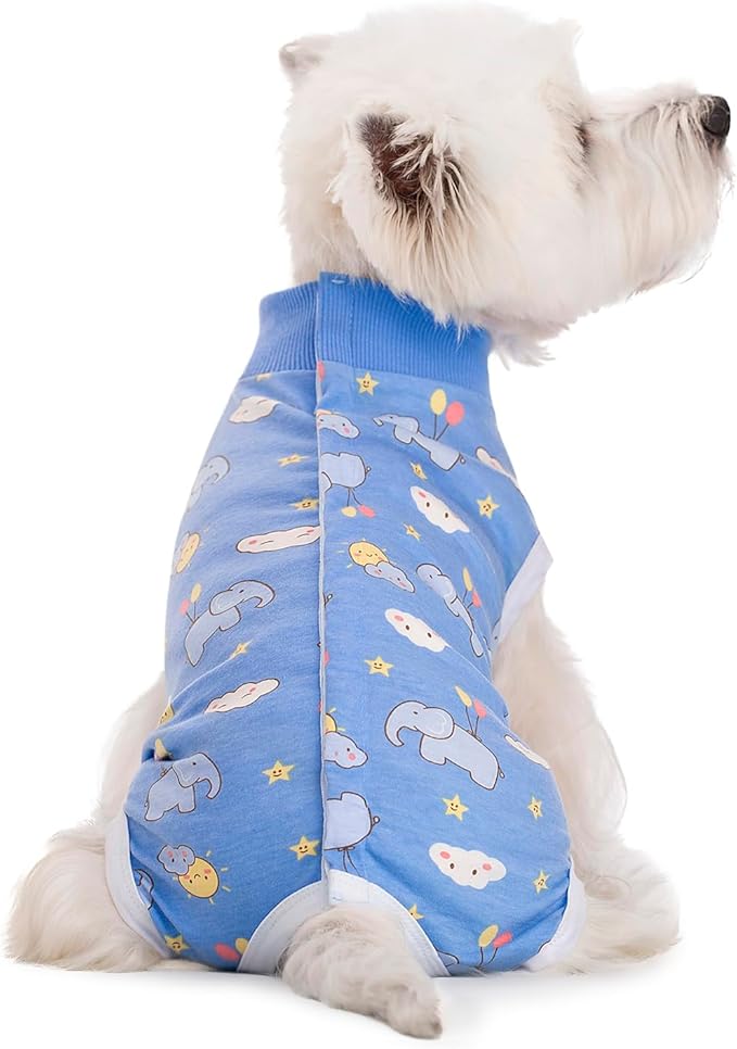2 Packs Pet Dog Recovery Onesie Suit for Dogs Cats After Surgery,Dog Abdominal Wounds Bandages Cone E-Collar Alternative. (Blue, M)