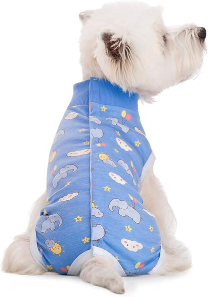 2 Packs Pet Dog Recovery Onesie Suit for Dogs Cats After Surgery,Dog Abdominal Wounds Bandages Cone E-Collar Alternative. (Blue, S)